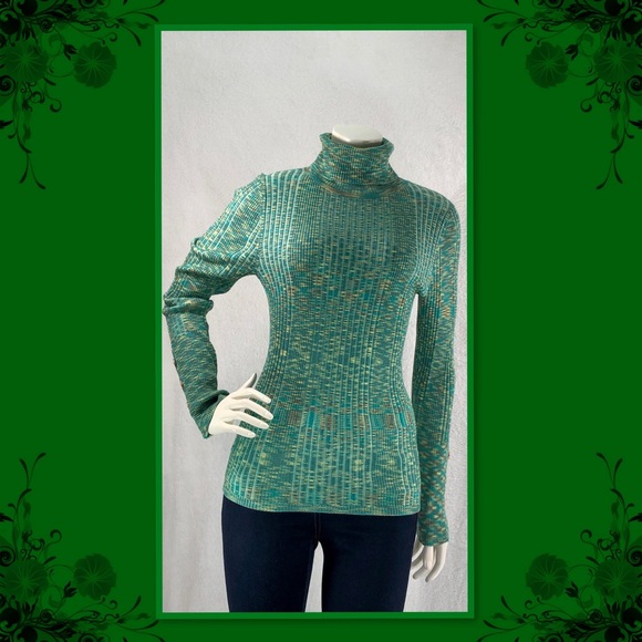 ANTHROPOLOGIE RIBBED TURTLENECK BUTTON SLEEVE S - Picture 1 of 16